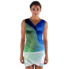 Light Means Net Pink Rainbow Waves Wave Chevron Green Blue Wrap Front Bodycon Dress by Mariart