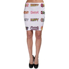 Lucky Happt Good Sign Star Bodycon Skirt by Mariart