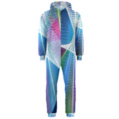 Light Means Net Pink Rainbow Waves Wave Chevron Green Blue Sky Hooded Jumpsuit (men)  by Mariart