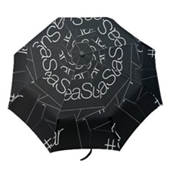 Sea Sugar Line Black Folding Umbrellas