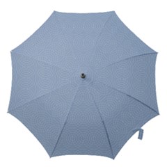 Seamless Lines Concentric Circles Trendy Color Heavenly Light Airy Blue Hook Handle Umbrellas (small)