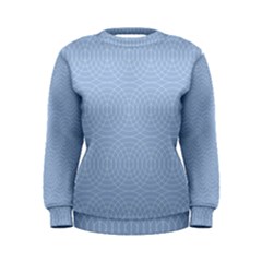 Seamless Lines Concentric Circles Trendy Color Heavenly Light Airy Blue Women s Sweatshirt by Mariart