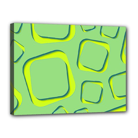 Shapes Green Lime Abstract Wallpaper Canvas 16  X 12 