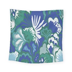 Tropics Leaf Bluegreen Square Tapestry (small) by Mariart