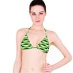 View Original Pinstripes Green Shapes Shades Bikini Top