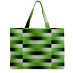 View Original Pinstripes Green Shapes Shades Zipper Mini Tote Bag