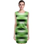 View Original Pinstripes Green Shapes Shades Sleeveless Velvet Midi Dress