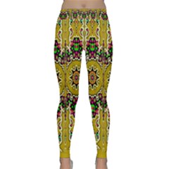 Rainbow And Stars Coming Down In Calm  Peace Classic Yoga Leggings by pepitasart