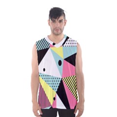 Geometric Polka Triangle Dots Line Men s Basketball Tank Top by Mariart