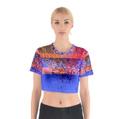 Glitchdrips Shadow Color Fire Cotton Crop Top by Mariart