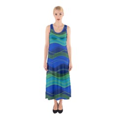 Geometric Line Wave Chevron Waves Novelty Sleeveless Maxi Dress by Mariart