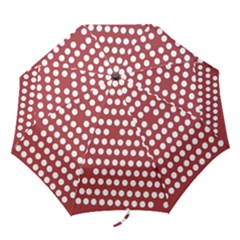 Pink White Polka Dots Folding Umbrellas