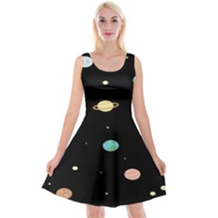 Planets Space Reversible Velvet Sleeveless Dress by Mariart