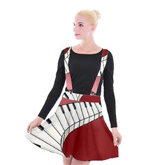 Piano Keys Music Suspender Skater Skirt by Mariart