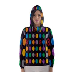 Polka Dots Rainbow Circle Hooded Wind Breaker (women) by Mariart