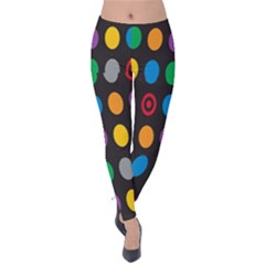 Polka Dots Rainbow Circle Velvet Leggings by Mariart