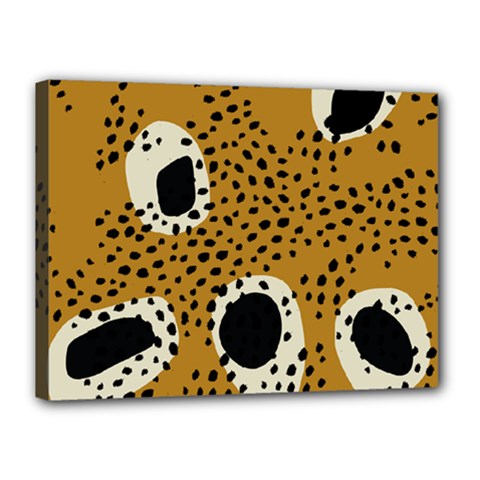 Surface Patterns Spot Polka Dots Black Canvas 16  X 12  by Mariart