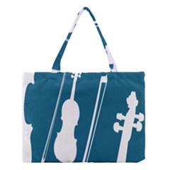 Violin Music Blue Medium Tote Bag by Mariart