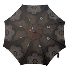 Walls Medallion Floral Grey Polka Hook Handle Umbrellas (small) by Mariart