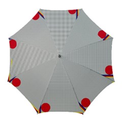 Watermark Circle Polka Dots Black Red Golf Umbrellas