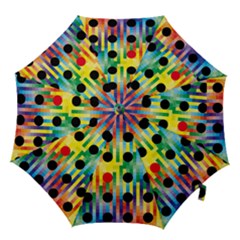 Watermark Circles Squares Polka Dots Rainbow Plaid Hook Handle Umbrellas (medium) by Mariart
