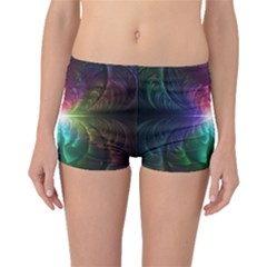 Anodized Rainbow Eyes And Metallic Fractal Flares Boyleg Bikini Bottoms by jayaprime