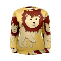 Happy Cartoon Baby Lion Women s Sweatshirt by Catifornia