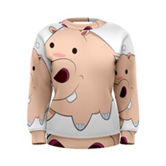 Happy Cartoon Baby Hippo Women s Sweatshirt by Catifornia