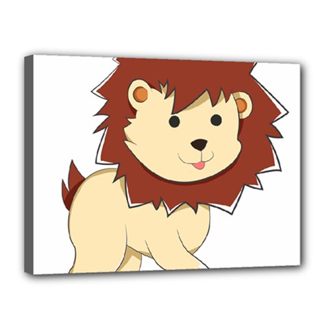 Happy Cartoon Baby Lion Canvas 16  X 12  by Catifornia