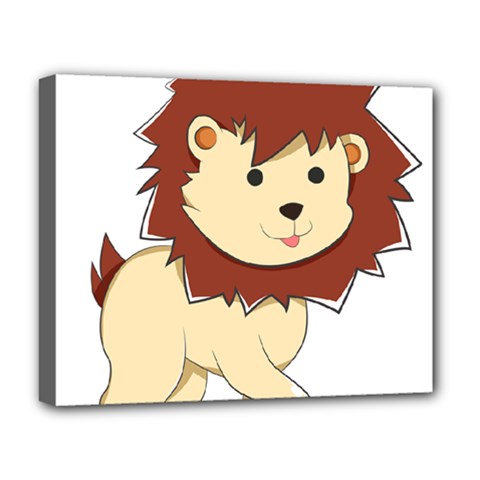 Happy Cartoon Baby Lion Deluxe Canvas 20  X 16   by Catifornia