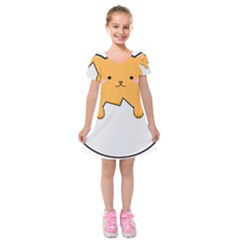 Yellow Cat Egg Kids  Short Sleeve Velvet Dress by Catifornia