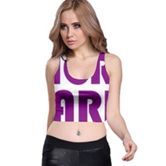 Migraine Warrior With Ribbon Racer Back Crop Top by MigraineursHideout