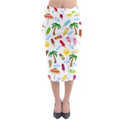 Beach Pattern Midi Pencil Skirt by Valentinaart