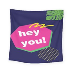 Behance Feelings Beauty Hey You Leaf Polka Dots Pink Blue Square Tapestry (small) by Mariart