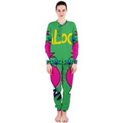 Behance Feelings Beauty Local Polka Dots Green Onepiece Jumpsuit (ladies) 