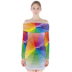 Colour Value Diagram Circle Round Long Sleeve Off Shoulder Dress