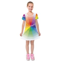 Colour Value Diagram Circle Round Kids  Short Sleeve Velvet Dress