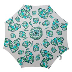 Brilliant Diamond Green Blue White Hook Handle Umbrellas (small)