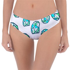 Brilliant Diamond Green Blue White Reversible Classic Bikini Bottoms by Mariart