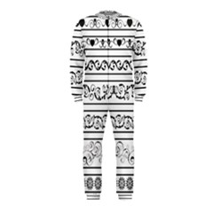 Black White Decorative Ornaments Onepiece Jumpsuit (kids) by Mariart