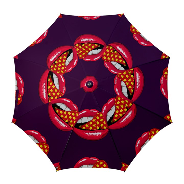 Lip Vector Hipster Example Image Star Sexy Purple Red Golf Umbrellas