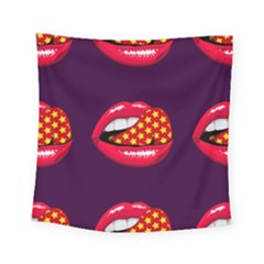 Lip Vector Hipster Example Image Star Sexy Purple Red Square Tapestry (small) by Mariart