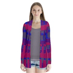 Offset Puzzle Rounded Graphic Squares In A Red And Blue Colour Set Cardigans