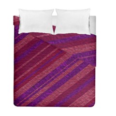 Maroon Striped Texture Duvet Cover Double Side (full/ Double Size)