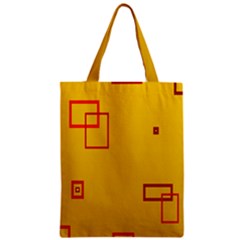 Overlap Squares Orange Plaid Red Zipper Classic Tote Bag by Mariart