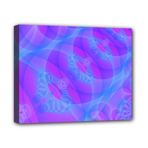 Original Purple Blue Fractal Composed Overlapping Loops Misty Translucent Canvas 10  X 8 