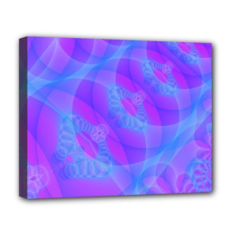 Original Purple Blue Fractal Composed Overlapping Loops Misty Translucent Deluxe Canvas 20  X 16  