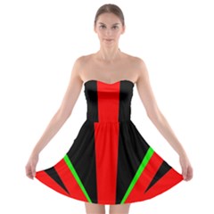Rays Light Chevron Green Red Black Strapless Bra Top Dress by Mariart