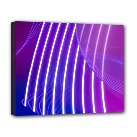 Rays Light Chevron Blue Purple Line Light Deluxe Canvas 20  X 16  