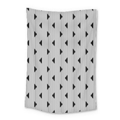 Stripes Line Triangles Vertical Black Small Tapestry